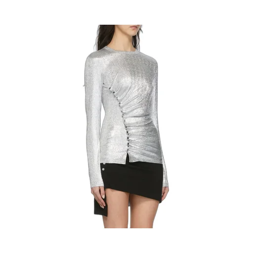 Long Sleeved Metallic Top