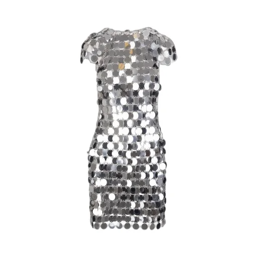 Sequin Chain-Disc Embellished Mini Dress