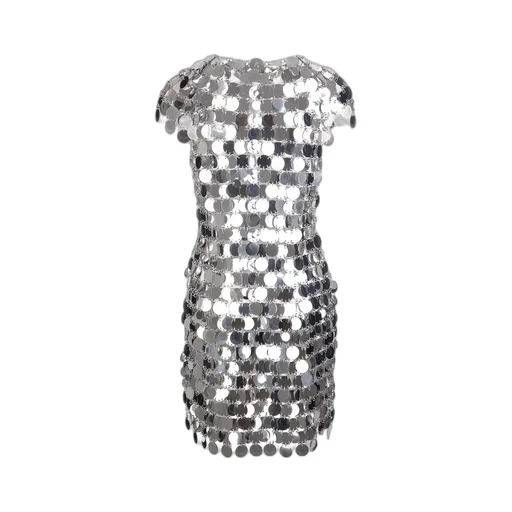 Sequin Chain-Disc Embellished Mini Dress