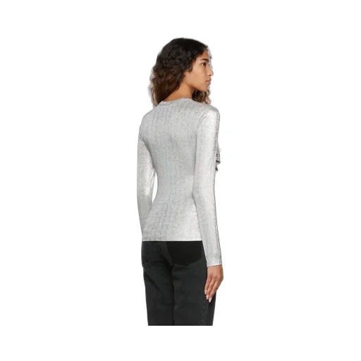 Long Sleeved Metallic Top