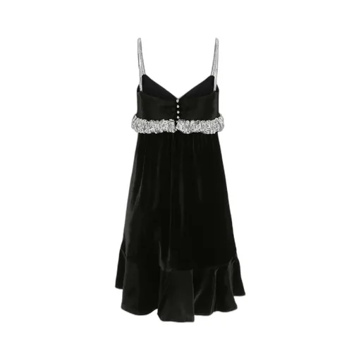 Two-Toned Chainmail Velvet Mini Dress