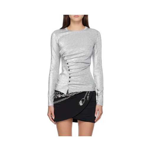 Long Sleeved Metallic Top