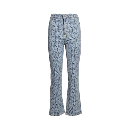 Logo Jacquard Flared Jeans