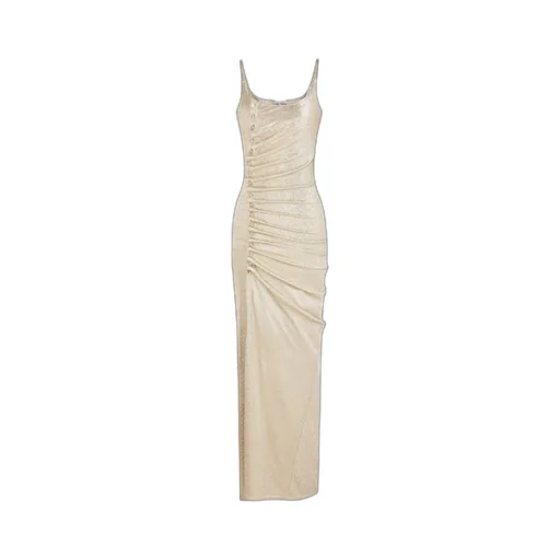 Buttoned Draped Dress