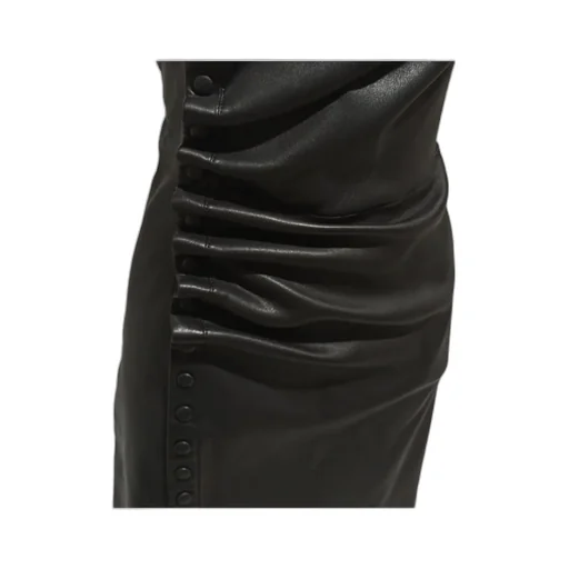 Short Gathered Leather Dress