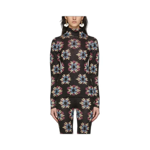 Printed Turtleneck Pullover
