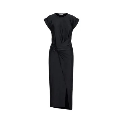 Gathered-Detail Draped Midi Dress