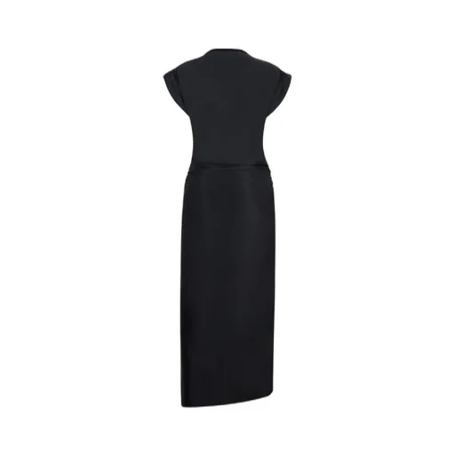 Gathered-Detail Draped Midi Dress