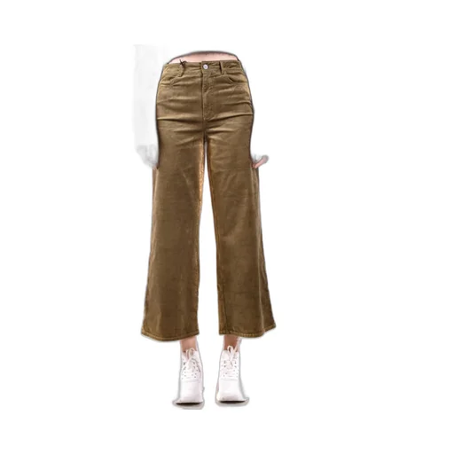 High-Waisted And Wide-Leg Denim Pants