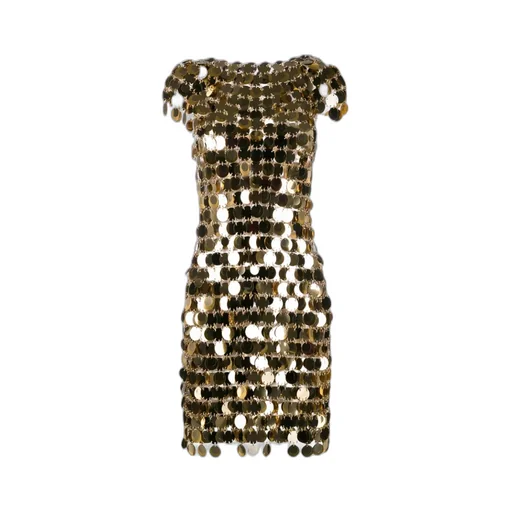 Sequin Chain-Disc Embellished Mini Dress