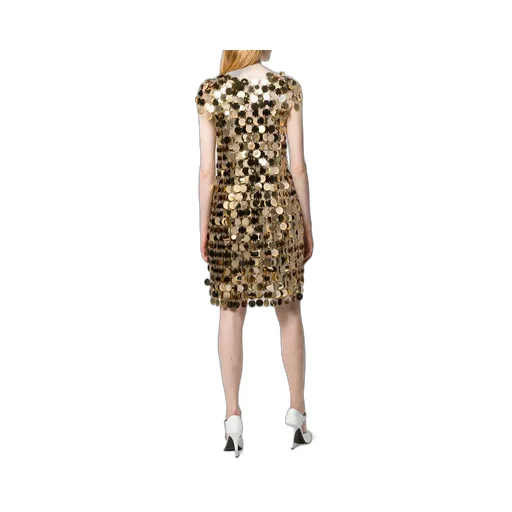 Sequin Chain-Disc Embellished Mini Dress