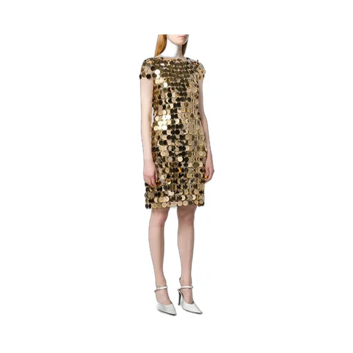 Sequin Chain-Disc Embellished Mini Dress