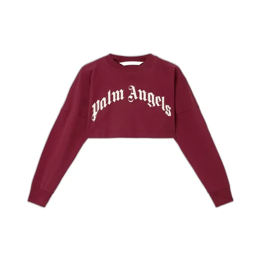 Curved Logo Printed Cropped Top