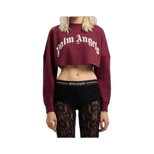Curved Logo Printed Cropped Top