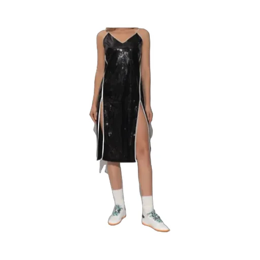 Double Slit Sequin Dress