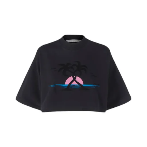 Logo-Print Cropped T-Shirt