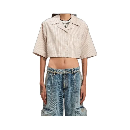 Curved Logo Cropped Shirt