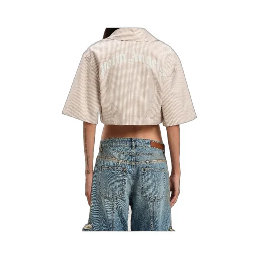 Curved Logo Cropped Shirt