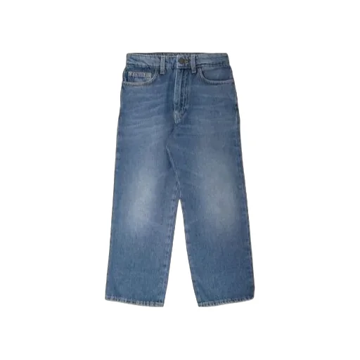 Curved Logo Medwash Denim Pants