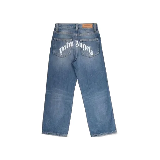 Curved Logo Medwash Denim Pants