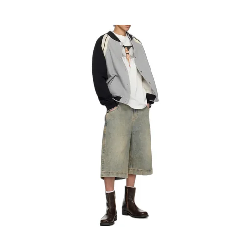 Curved Logo Printed Varsity Jacket