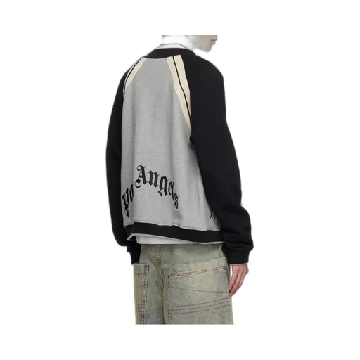 Curved Logo Printed Varsity Jacket