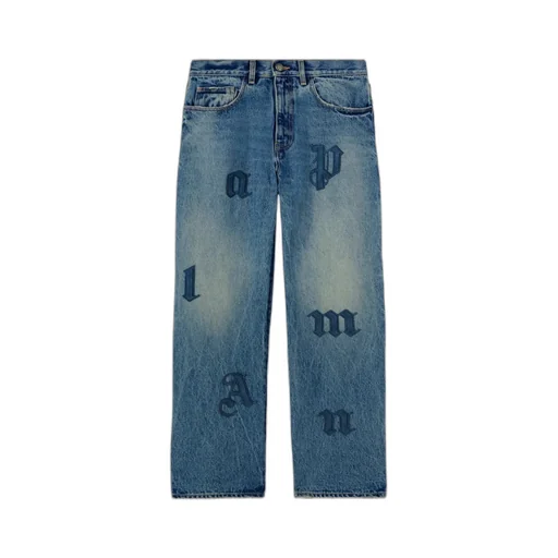 Logo Patch Straight Leg Jeans