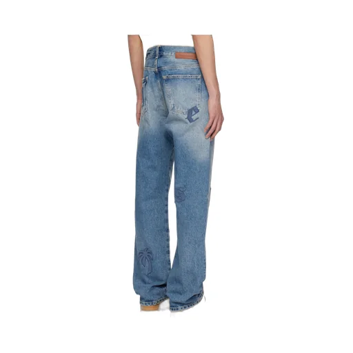 Logo Patch Straight Leg Jeans
