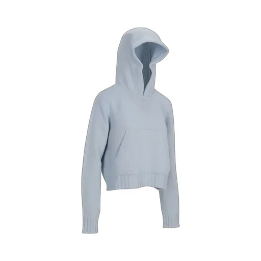Curved Logo Knitted Hoodie