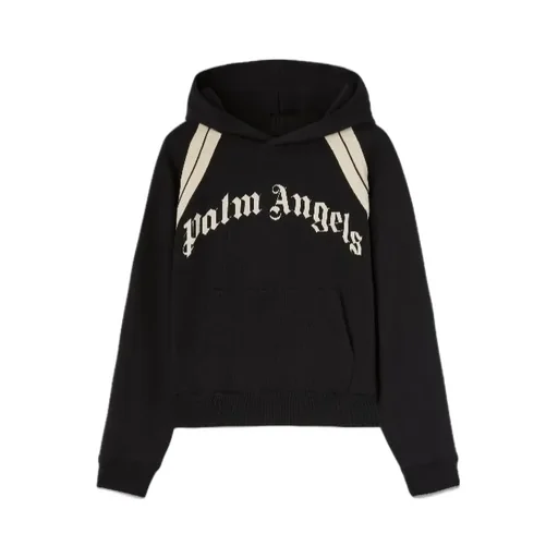 Logo Printed Ribbed Hem Hoodie