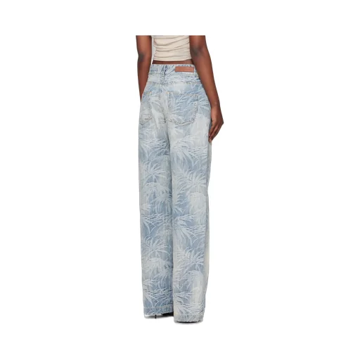 Palm Printed Straight Leg Jeans