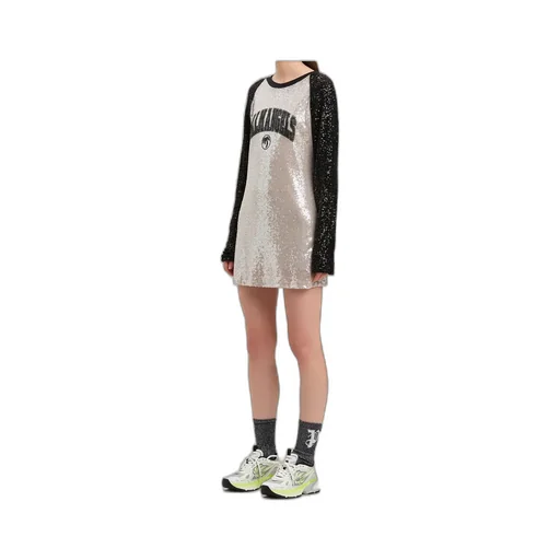 College Palm Sequin Embellished Mini Dress