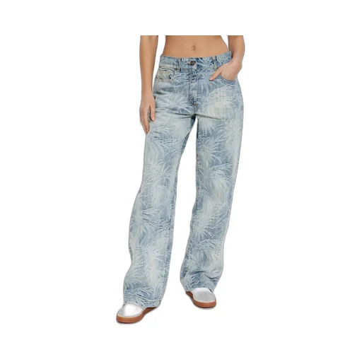 Palm Printed Straight Leg Jeans