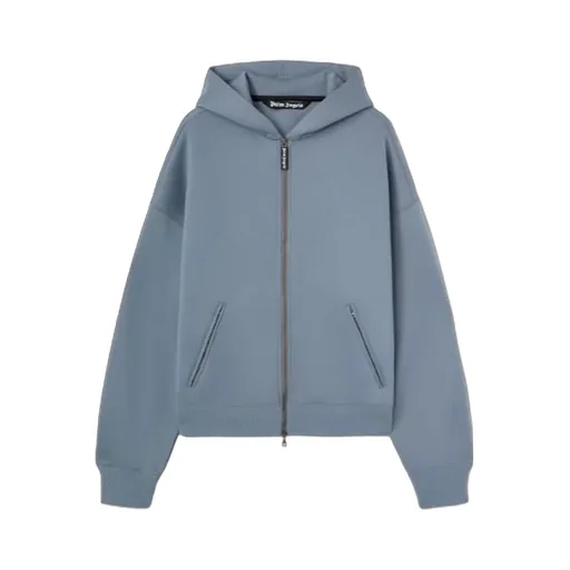 Curved Logo Zipped Hoodie