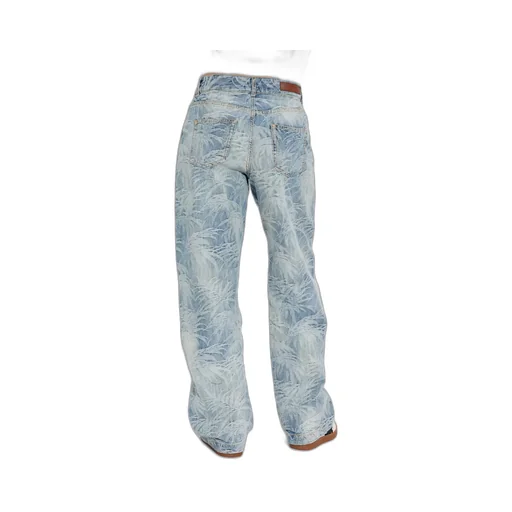 Palm Printed Straight Leg Jeans