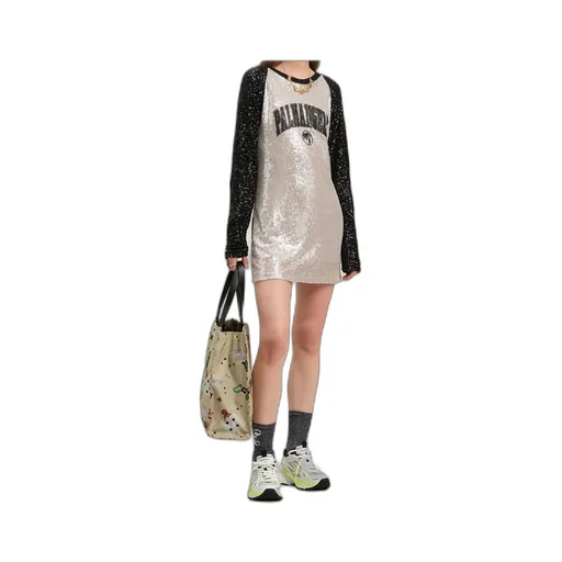 College Palm Sequin Embellished Mini Dress