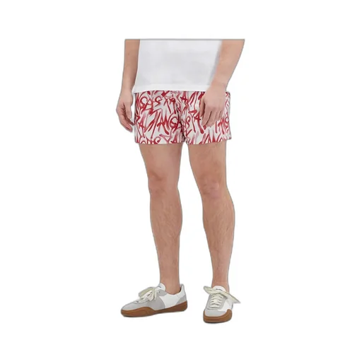 Graffiti Printed Drawstring Swim Shorts