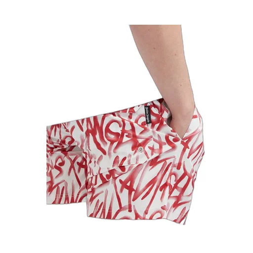 Graffiti Printed Drawstring Swim Shorts