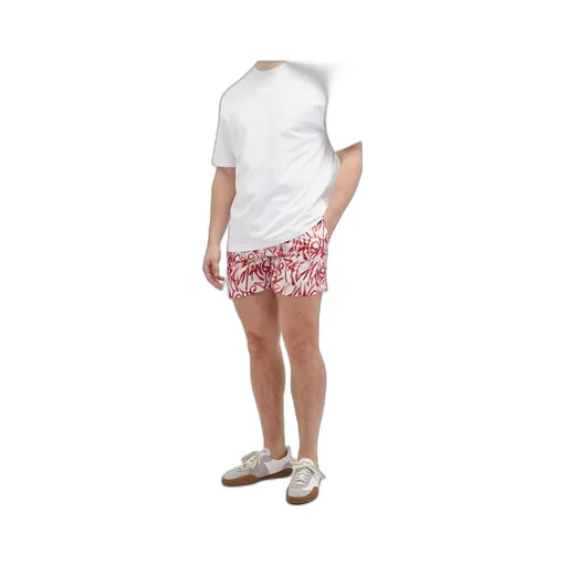 Graffiti Printed Drawstring Swim Shorts