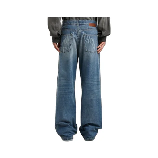 Lasered Curved Logo Jeans