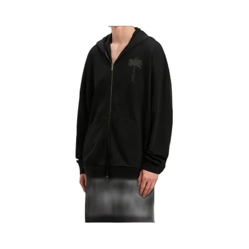 Palm Printed Zipped Hoodie