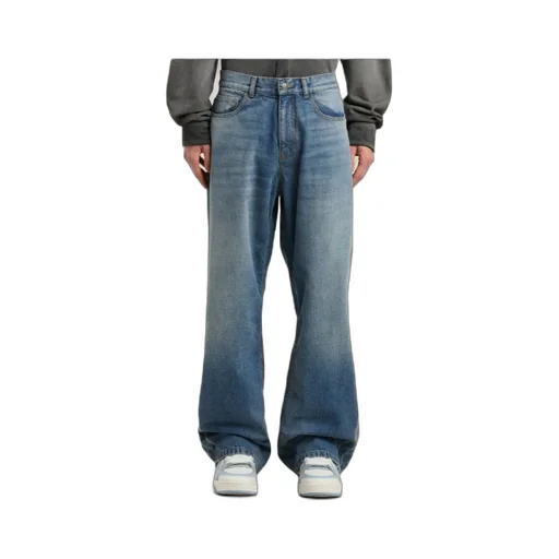 Lasered Curved Logo Jeans