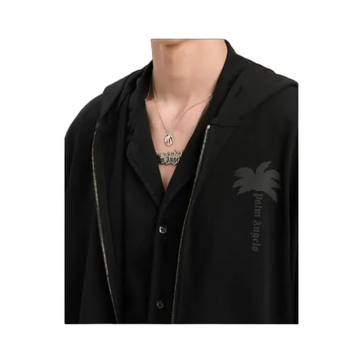 Palm Printed Zipped Hoodie