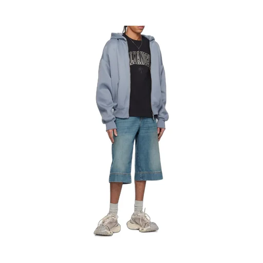 Curved Logo Zipped Hoodie