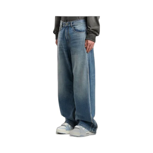 Lasered Curved Logo Jeans