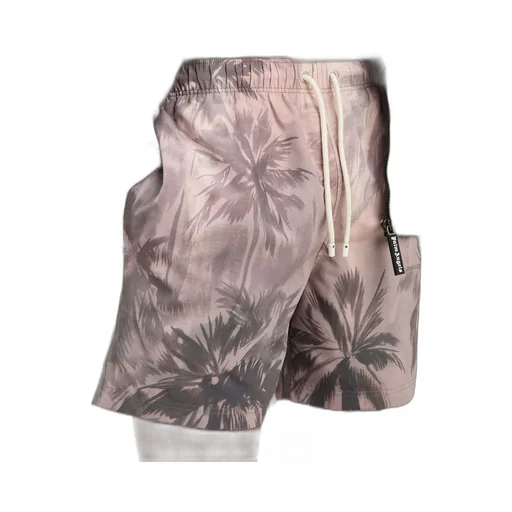 Sunset Palms Drawstring Swim Shorts