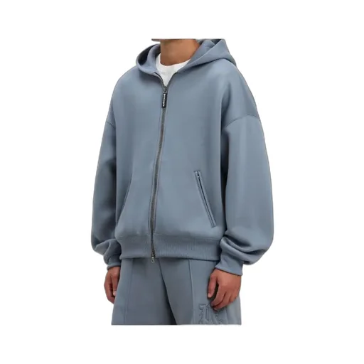 Curved Logo Zipped Hoodie