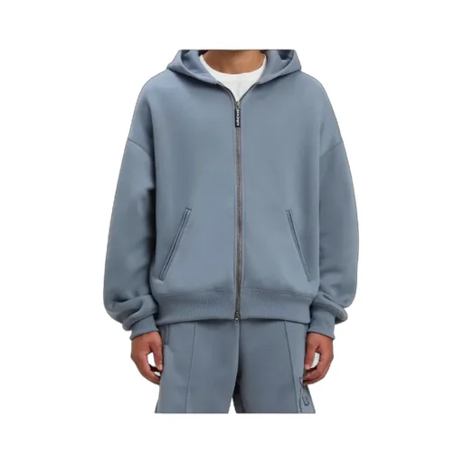 Curved Logo Zipped Hoodie