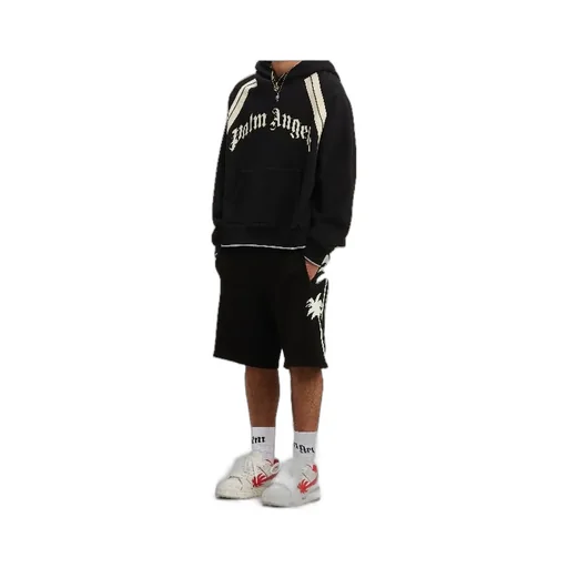 Logo Printed Ribbed Hem Hoodie