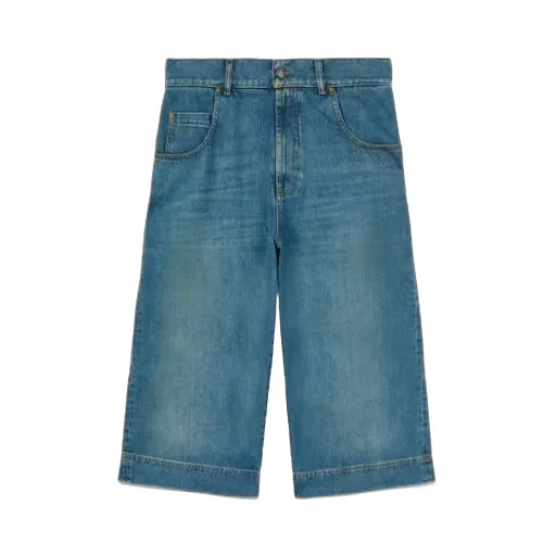 Belt-Loop Denim Shorts